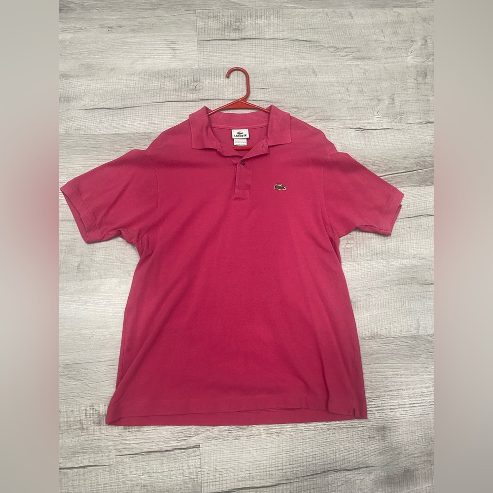 Mens Lacoste Pink Dress Shirt Size Medium